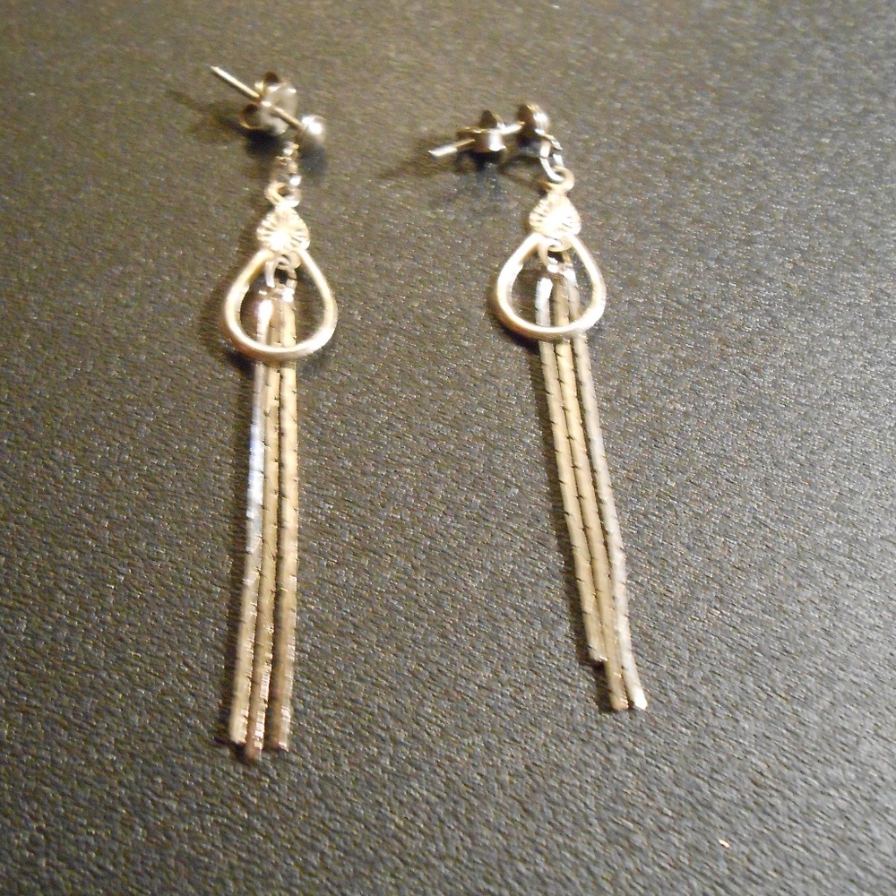 Two Pair Silver Dangle Earrings